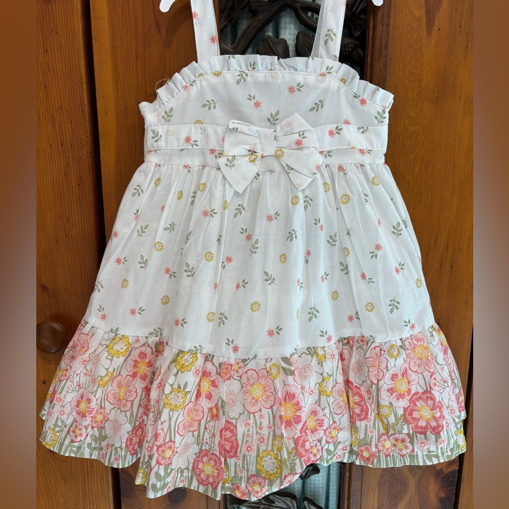 Tahari White and Pink Floral Kids Dress
